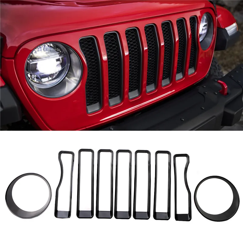 For 2018 2019 Jeep Wrangler JL FRONT HEADLIGHT COVER LAMP HEAD LIGHT TRIM RED