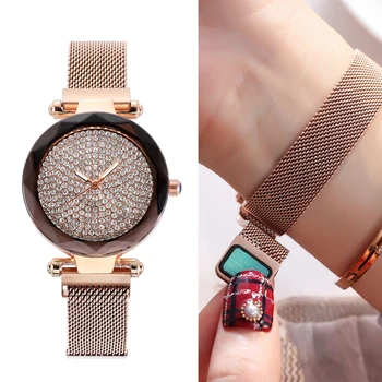 

2020 Women Dress Watches Luxury Brand Ladies Quartz Watch Glitter Diamond Gold Bracelet Wristwatch Relogio Feminino Montre Femme