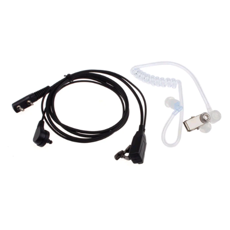 headphone Headset 2 Pin Throat Mic Air Tube Ear Earpiece Mic for two way CB Ham