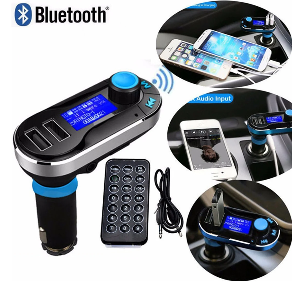 BT66 Bluetooth Автомобильный fm передатчик Громкая связь вызов автомобильный комплект с