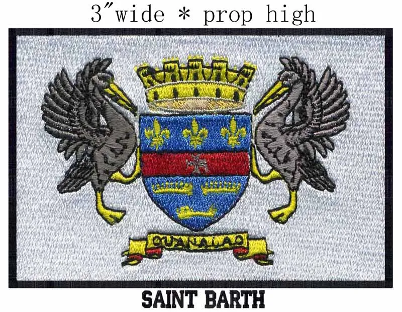 Download Saint Barthelemy, Flag embroidery patch 3" wide shipping/ topical guide/frence flag series ...