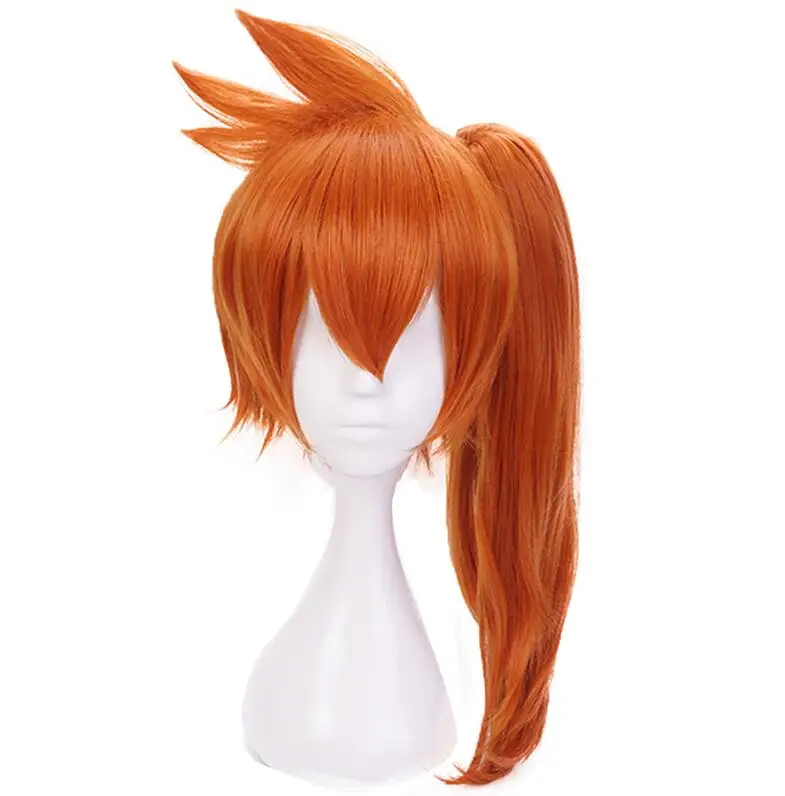 Ebingoo, длинные прямые оранжевые волосы с конским хвостом из мультфильма «My Hero Academy Itsuka Kendo», парики для косплея, вечерние парики для Хэллоуина - Цвет: Оранжевый