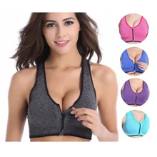 Спортивные бюстгальтеры спортивный жилет для спортзала беговые беспроводные беговые быстросохнущие нижнее белье брюки для фитнеса молния спереди бюстгальтер для женщин