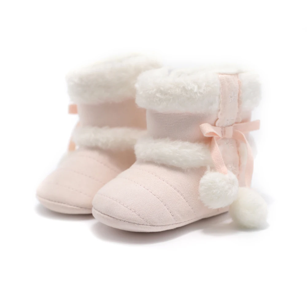 Модные детские новорожденных детские ботиночки для кроватки мягкие Нескользящие младенческой Девочки Зимние теплые зимние пинетки Bebes
