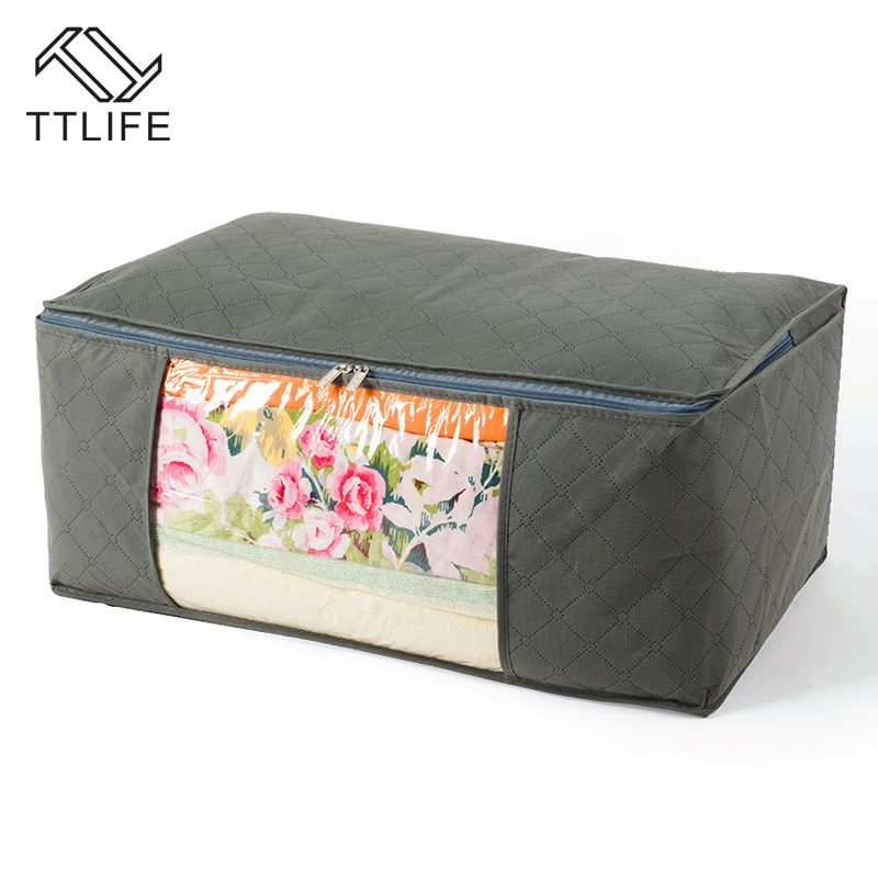 5 PCS TTLIFE Cloth Fabric Storage Organizer Bag double smooth zippers