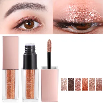 

QIC 6 Colors Shine Brighten Smoky Eyeshadow Waterproof Dimond Glitter Liquid Eyeshadow Women's Cosmetic Eyeshadow Eyeliner