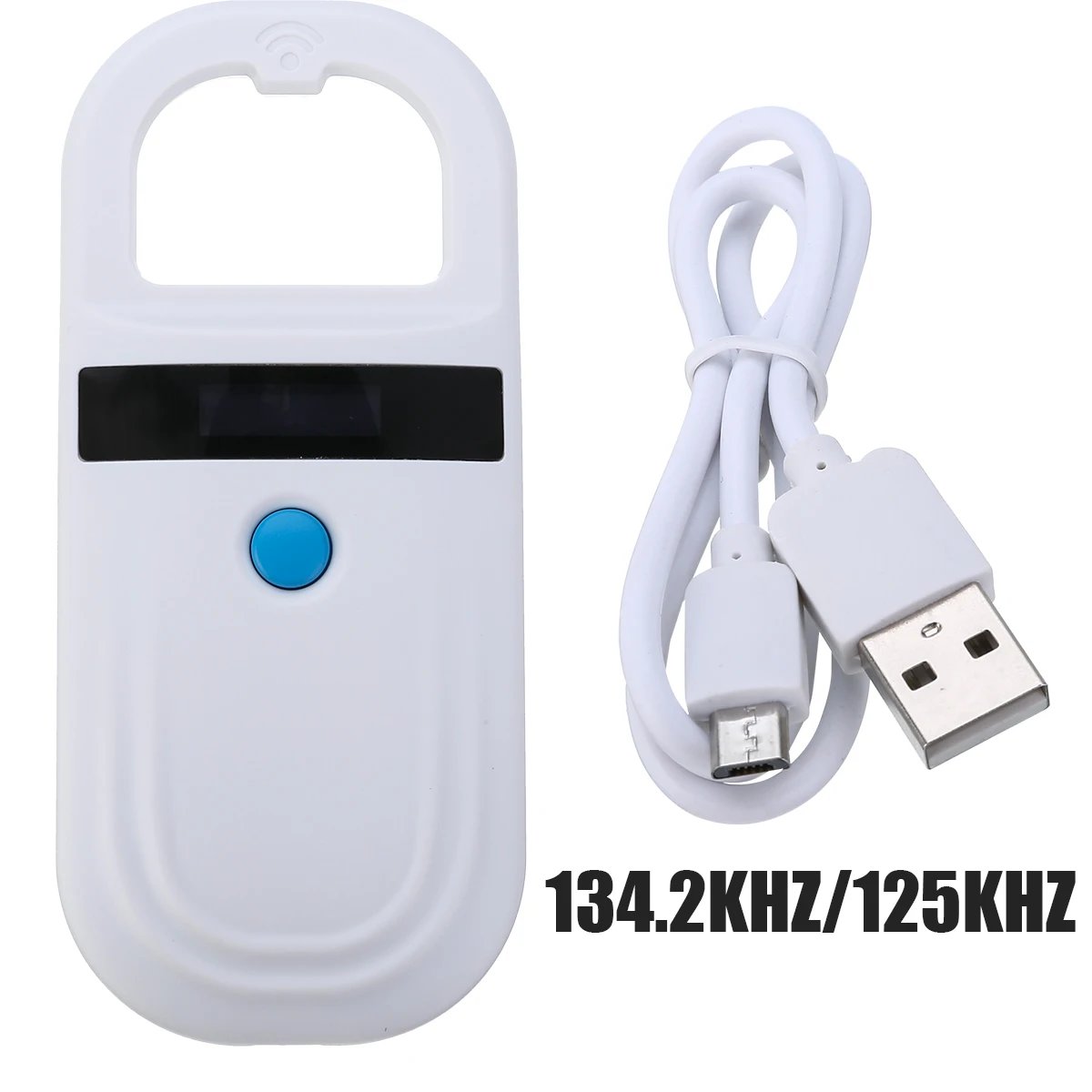 Portable OLED Display RFID ISO FDX-B 134.2kHz/125kHz Animal Pet Microchip Reader Scanner for Dog Cat