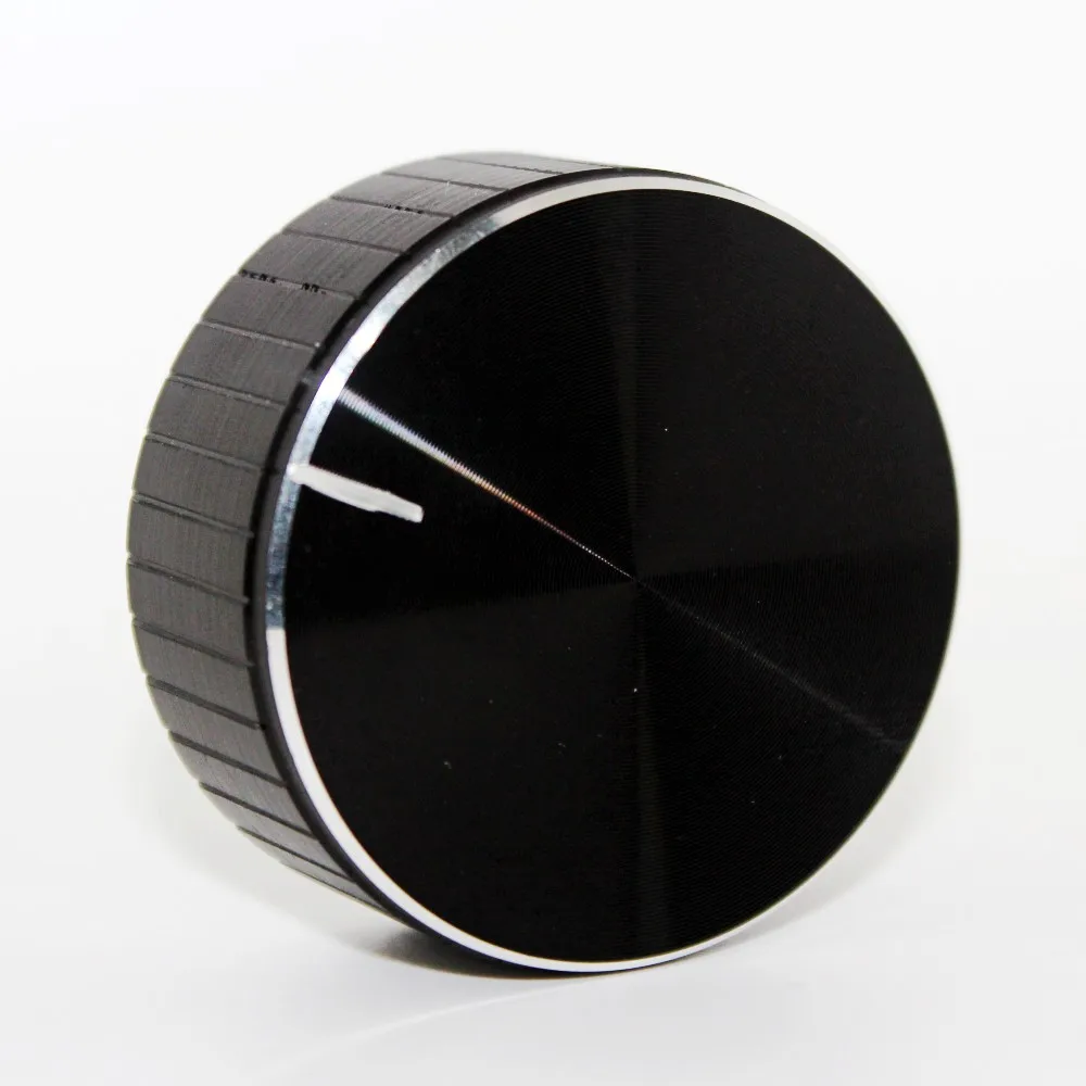 Твердый обработанный Металл регулятор для усилителя черный алюминиевый поворотный регулятор потенциометра ручки 20x15,5 мм
