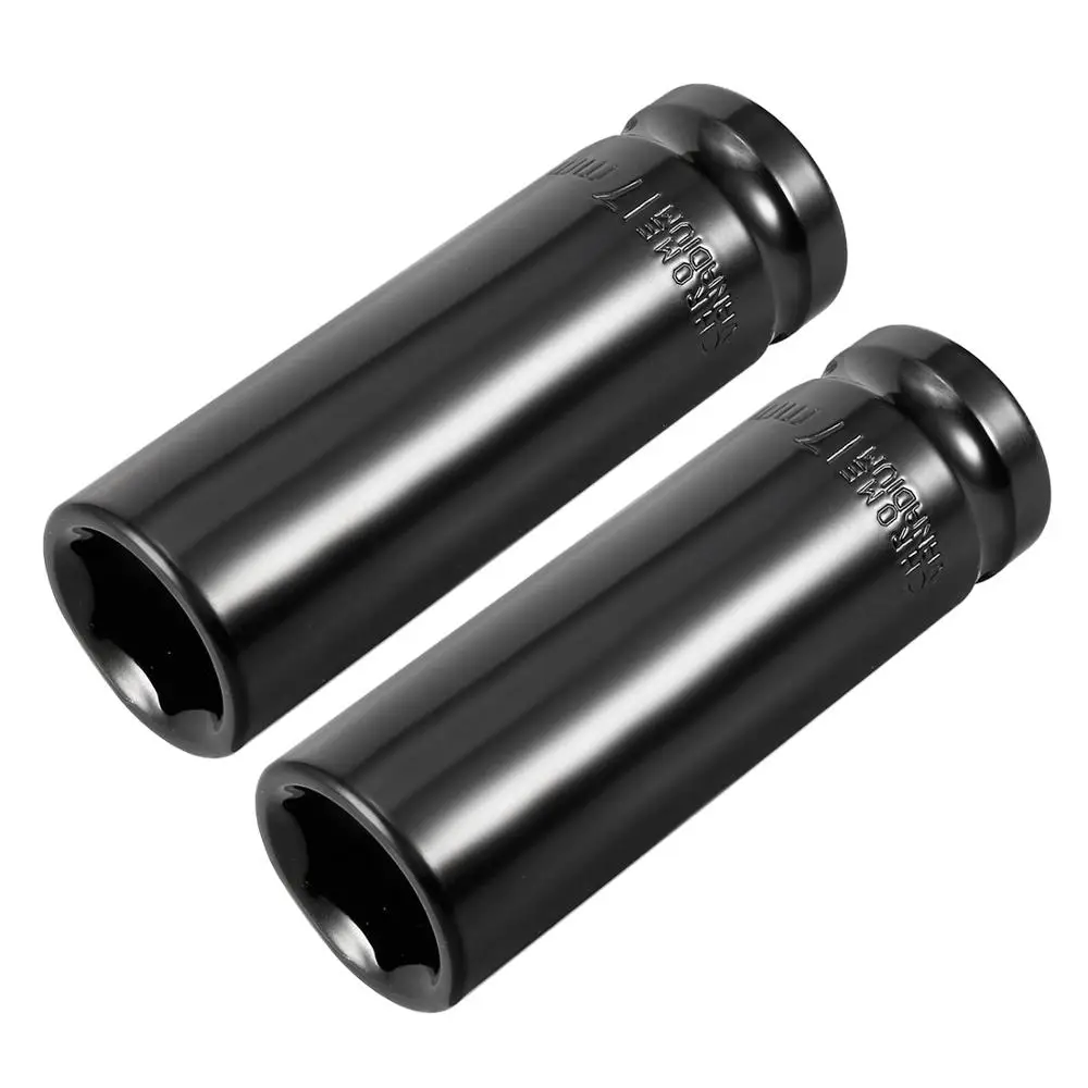 uxcell New Arrival 2pcs 13mm 17mm 19mm 1/2-inch Drive 6-Point Deep Impact Socket for DIY Hand-making Cr-V Steel