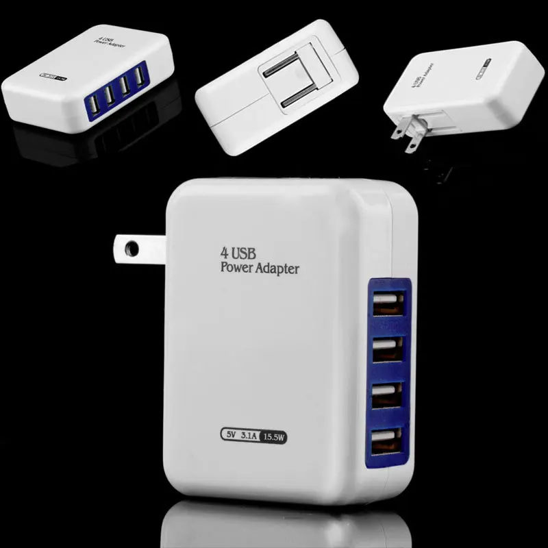 Buy 4 Port USB Travel Charger Mains Wall AC Multi