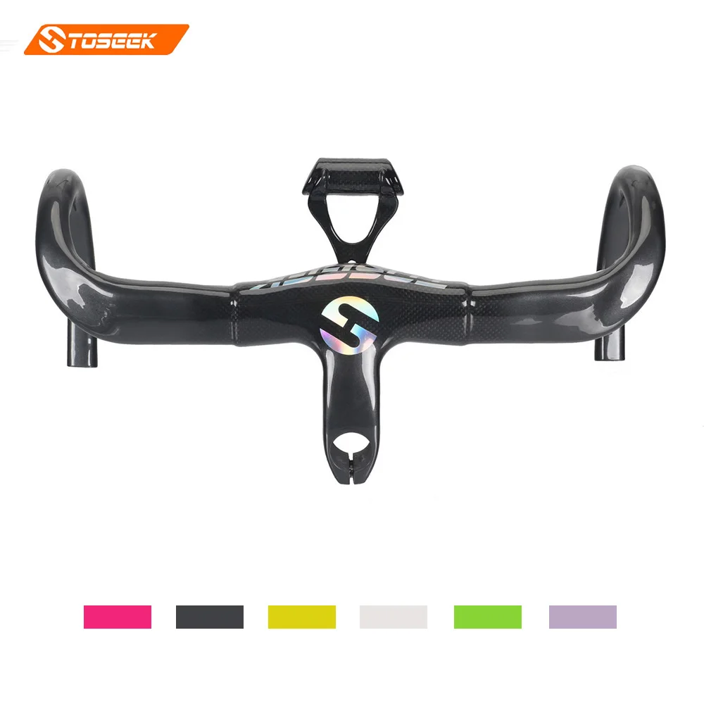 

Full Carbon Bicycle Road Handlebar Integrated Bike Handlebar Stem Handlebar Extender Chameleon pearlescent pigments