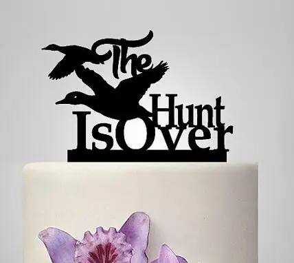  the hunt  is over  ducks Acrylic wedding  Cake  Toppers  Mr Mrs 