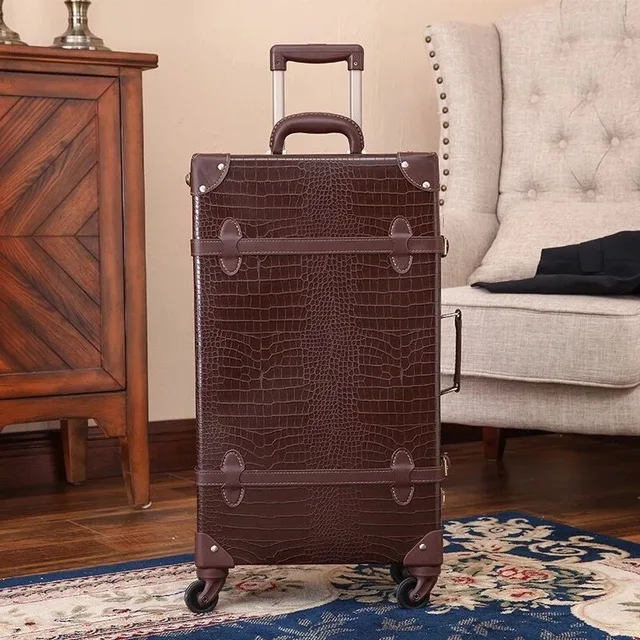 2" 22" 2" Дюймов ПУ кожа тележки чемоданы и дорожные сумки valise cabine valiz koffer maletas чемодан носить на колесах багаж - Цвет: Темно-серый