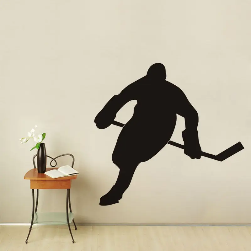 Ice Hockey Vinyl Wall Stickers Sport Wall Decal Play Silhouette Wall