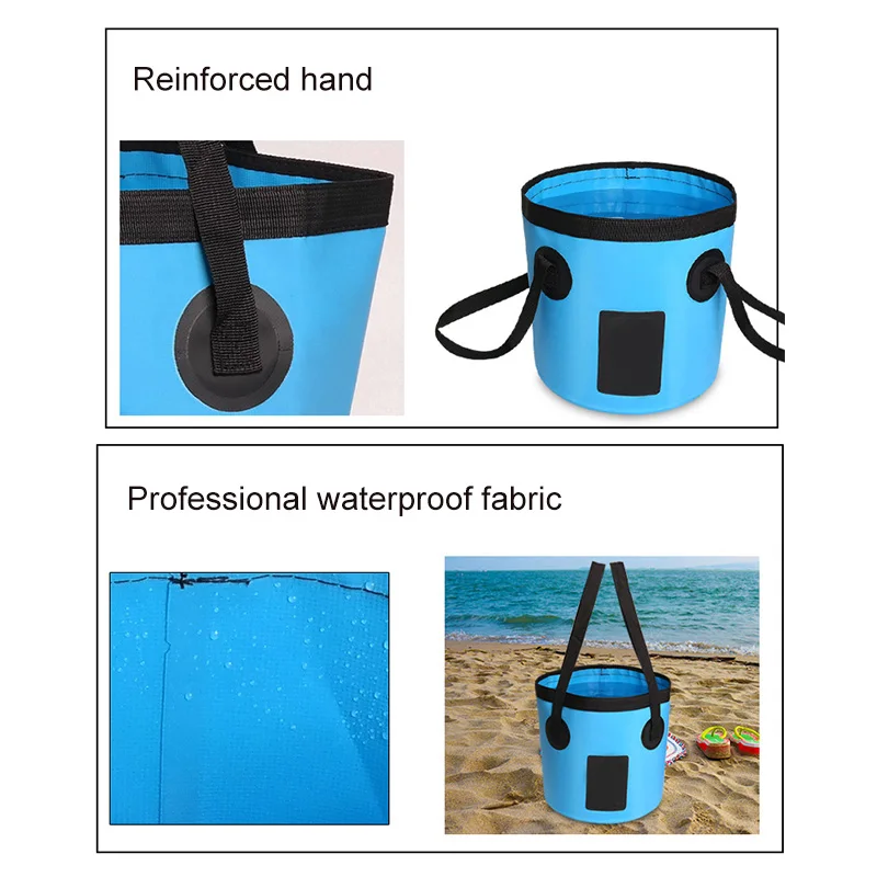 

Collapsible Bucket Foldable Water Container Folding Portable for Camping Fishing Travel FI-19ING