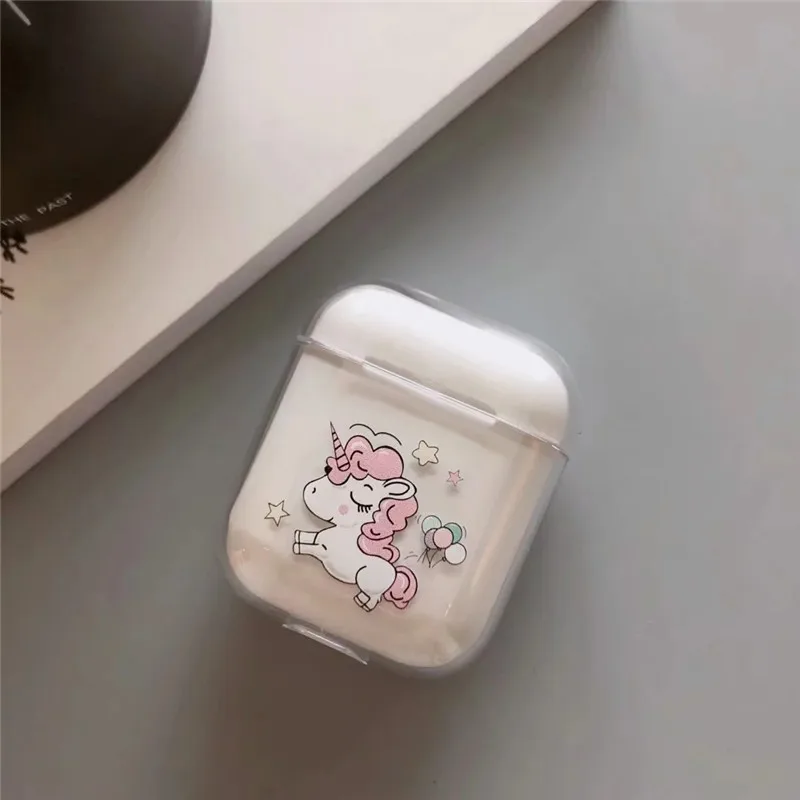 Чехол с мультяшным единорогом для Airpods милый чехол наушников AirPods аксессуары