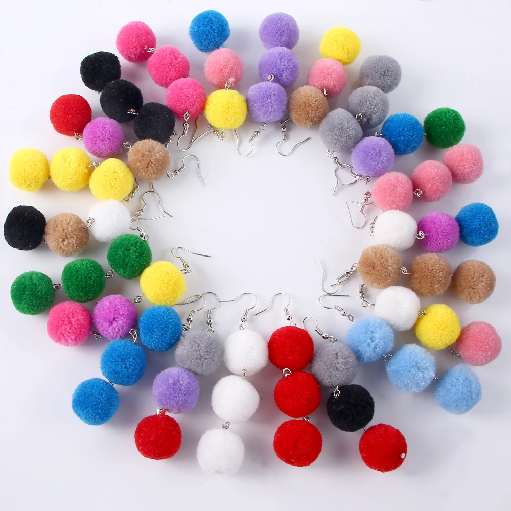 

Fashion Long Earrings For Women Earing Vintage Plush Ball Drop Earrings Jewelry Earrings Dangle boucle d'oreille femme 2019