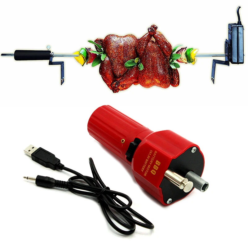 

Outdoor Barbecue Motor Rotisserie Rotator USB Charging Picnic BBQ Grill Motor Roast Bracket Holder Kitchen Cooking Tools