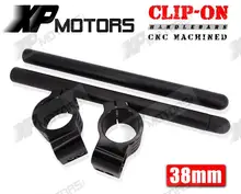 38mm handle bars CNC (7 Degree) Clip-On Handlebars For Kawasaki Ninja 900R 1985 1986 Black
