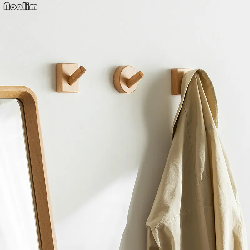 

Multifunctional Wall Mounted Clothes Hanger Coat Wood Hook Coat Hat Bag Rack Hanger Wall Holder Wooden Shelf Wardrobe Organizer