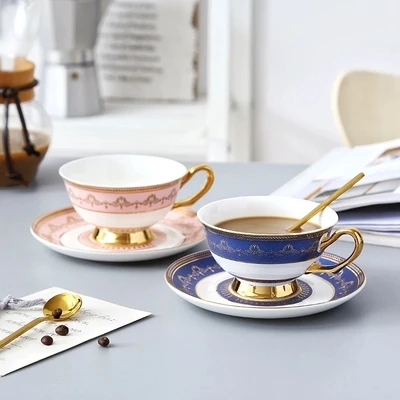 

European Style Afternoon Teacup English Afternoon Tea Set [ 1 Cup +1 Disc + 1 Scoop] Ceramic European Coffee Cup Set