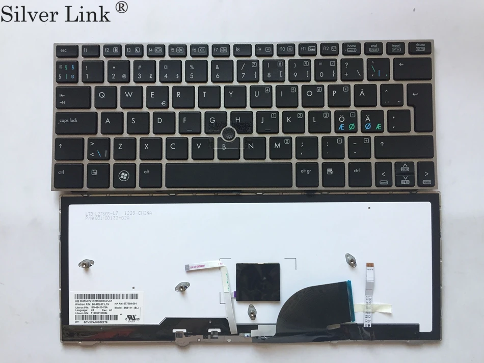 ND Nordic teclado keyboard for HP Elitebook 2170 2170P 677599-201 693363-201 backlit led Keyboard layout | Компьютеры и офис