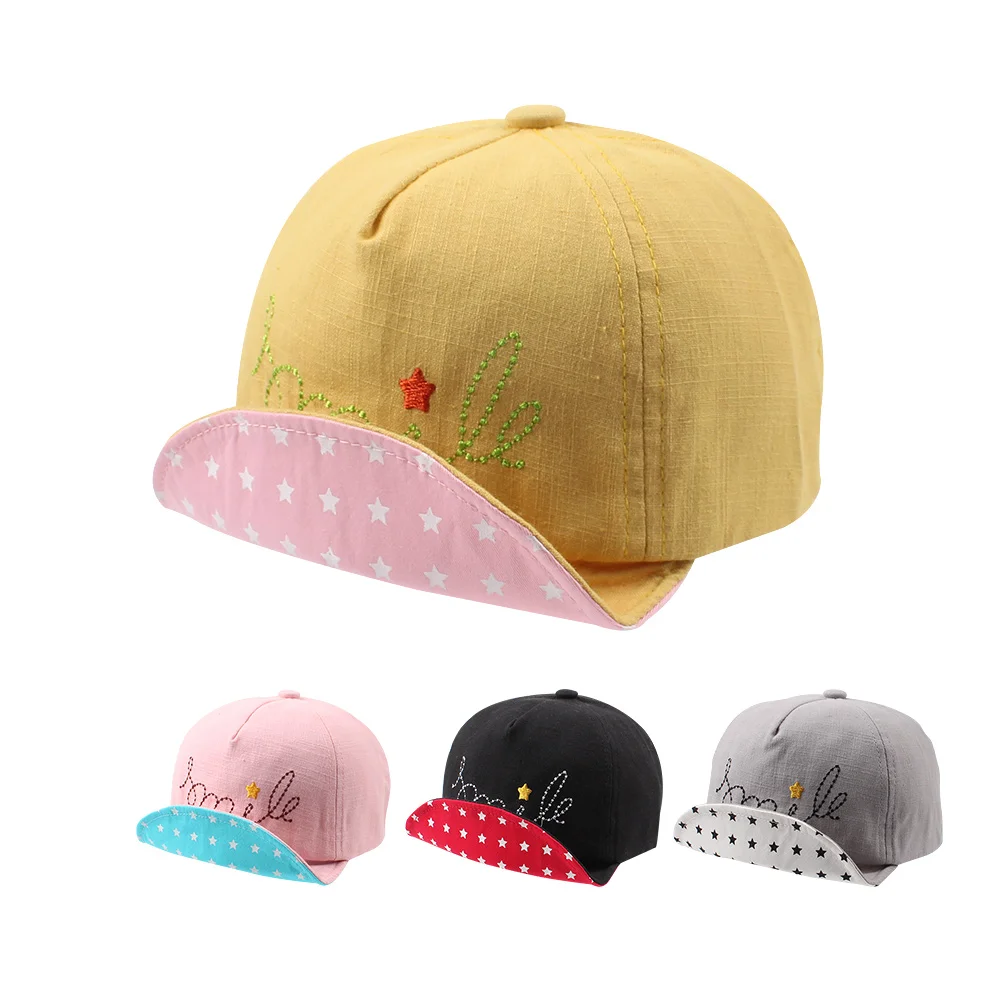 Smile Cotton Baby Cap Fashion Star Baby Baseball Cap Embroidery Kids