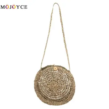 

Round Straw Bags Women Summer Rattan Hollow Beach Shoulder Crossbody Bags for Women