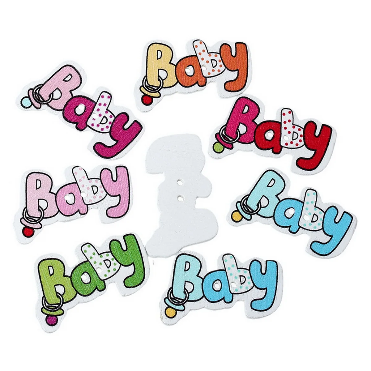 

Wood Sewing Button Scrapbooking Alphabet Mixed Two Holes 3.6cm(1 3/8")x 22mm(7/8"),6 PCs New