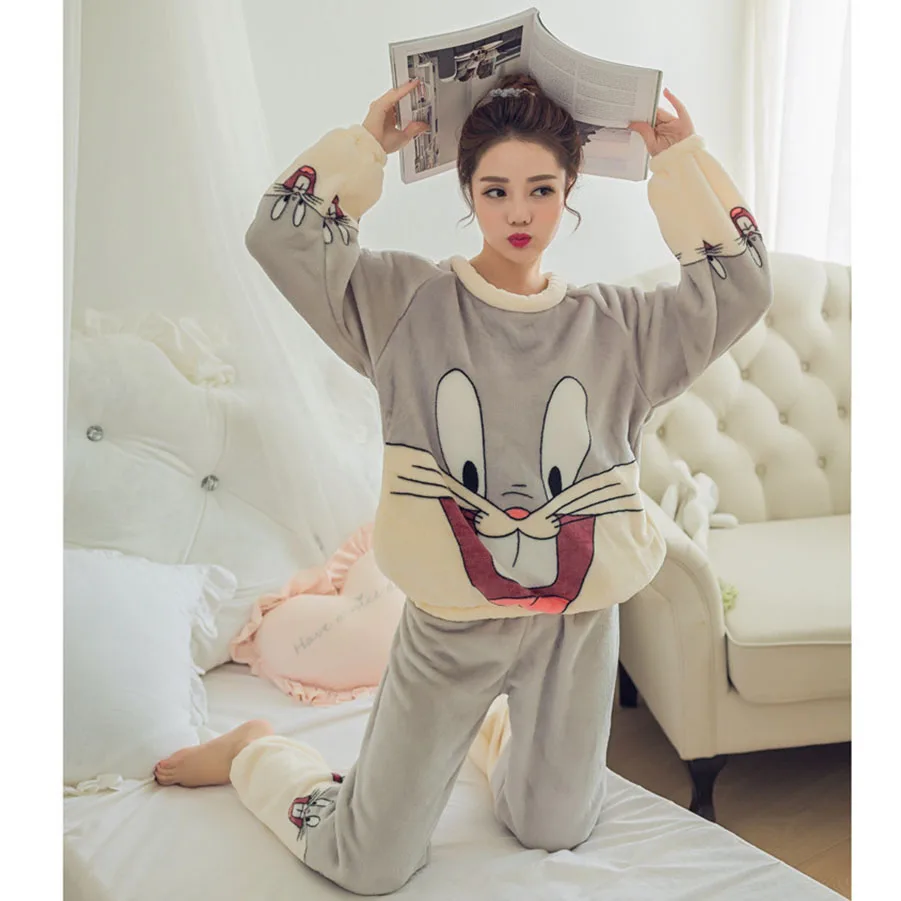 Пижама кигуруми женская фланелевая с длинным рукавом|sleep set|pyjama kigurumispajamas suit |