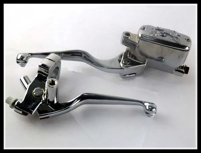 

1" Chrome Handlebar 14mm Brake Clutch cool SKULL Lever Custom Bikes Cruiser Touring for harley suzuki yamaha kawasaki honda