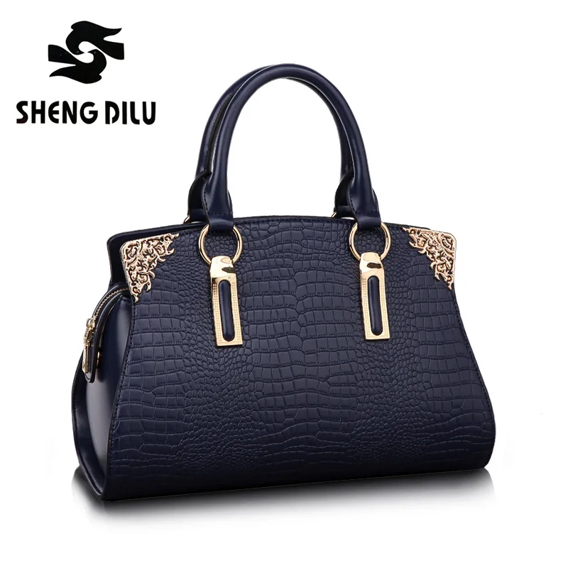 

European fashion handbag shengdilu brand new 2018 women 100% genuine leather High-end tote shoulder Messenger bag free Shipping
