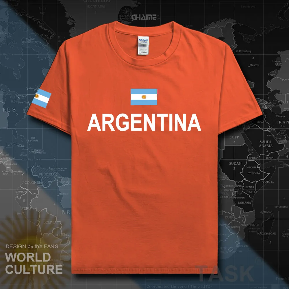 Мужская футболка Argentina из 100% хлопка с футбольными мячами одежда для фитнеса |