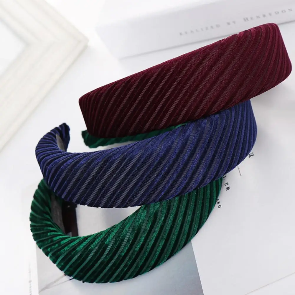 

Solid Color Striped Women Girl Headwear Sponge Foam Soft Hair Hoop Head Band New Chic Vintage