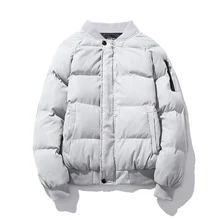 Men Winter Fashion Casual Thicken Baseball Parka Jacket Young Male Blue Black Gray Cotton Padded Coat Outerwear