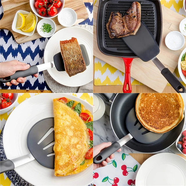 Pancake Spatula Silicone Turner For Nonstick Cookware. Flexible Extra Wide  Spatula For Pancake, Egg And Omelette.