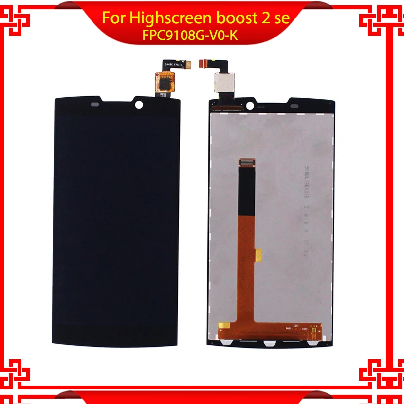 Mobile Phone LCD Display For Highscreen boost 2 se FPC9108G-V0-K Touch Screen Digitizer Assembly with Tools