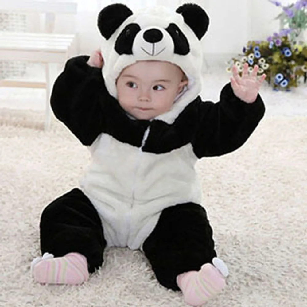 Детский фланелевый комбинезон с капюшоном животными|toddler jumpsuit|animal romperbaby costume |