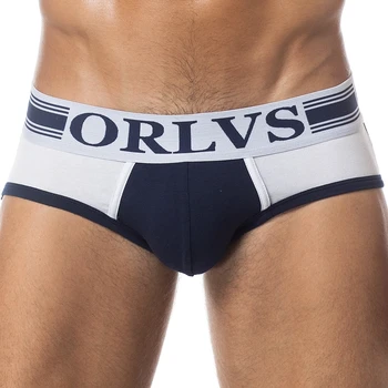 

ORLVS Brand Men Underwear Briefs Slip Sexy Hollow Cotton Shorts Cueca Gay Sleepwear Male panties Sexy Breathable Crotch Cotton