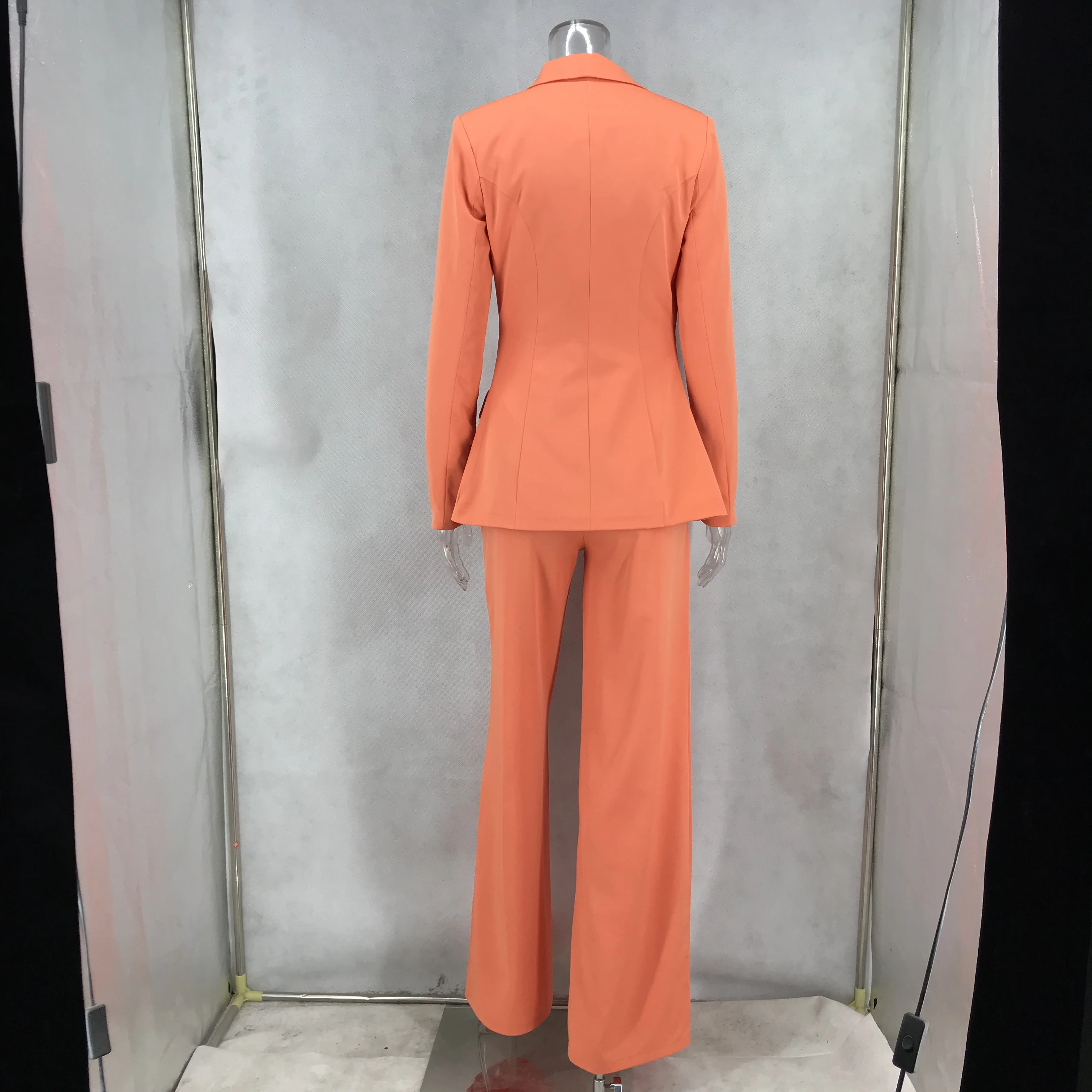 Women Suit Sets Business Suits Orange Workwear Pant Suits High Quality Office Lady Uniform Blazer Pant 2 Pieces Set MS-DZT1039
