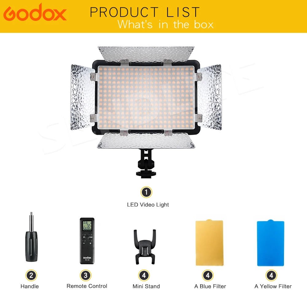  Godox LED 308W II 5600K White LED Remote Control Professional Video Studio Light + AC Adapter hot s - 32853667845