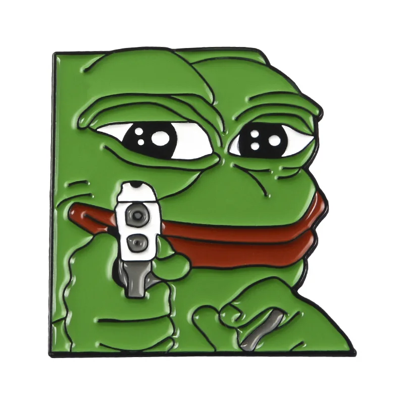 Мультфильм kermit Pepe коллекция Sad Frog Thinking Dringking meme Pin Back значки броши на ощупь плохой человек на ощупь хороший человек - Окраска металла: 6