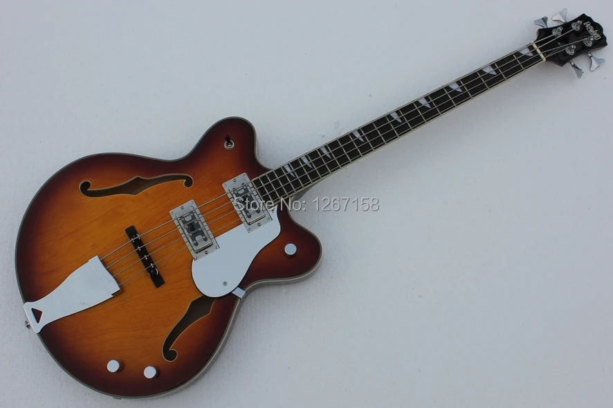 

2017new style High quality hand made hollow body 4-string F 335 jazz electric guitar bass,Free shipping,Real photo shows