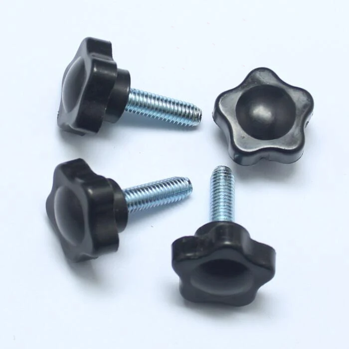 Ladieshow 5Pcs Adjustable Knob Bolt Plastic Five-Star Head Hand-Twisted Screw Locking Handle M6 10mm