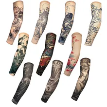 Анти-Солнечный свет Мода Мужчины и Женщины татуировки на руку, ногу рукава высокие эластичные нейлон Хэллоуин вечерние танцы Вечеринка татуировки рукав