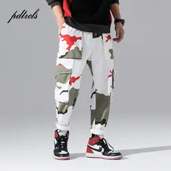 Оригинальный Дизайн японский Стиль мульти-карманы камуфляж прямо Для мужчин брюки хип-хоп Осенняя мода Повседневное штаны-карго яркий
