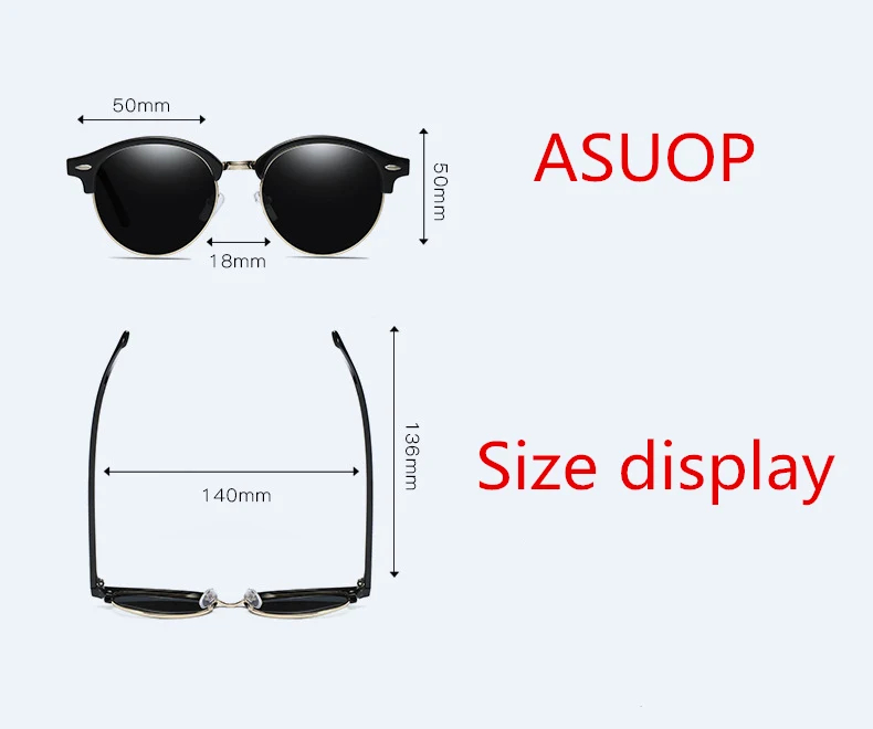 ASOUZ 2019 new round men's sunglasses UV400 fashion brand ladies glasses classic retro popular designer design driving sunglasses (3)