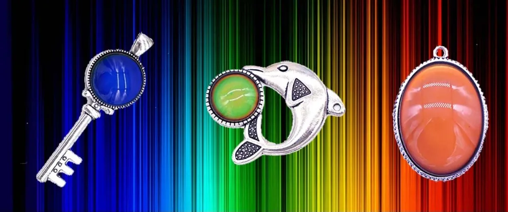 Новейшее винтажное ожерелье кулон Круглый Сплав Кулон меняющий цвет в зависимости от температуры настроение ожерелье подвески