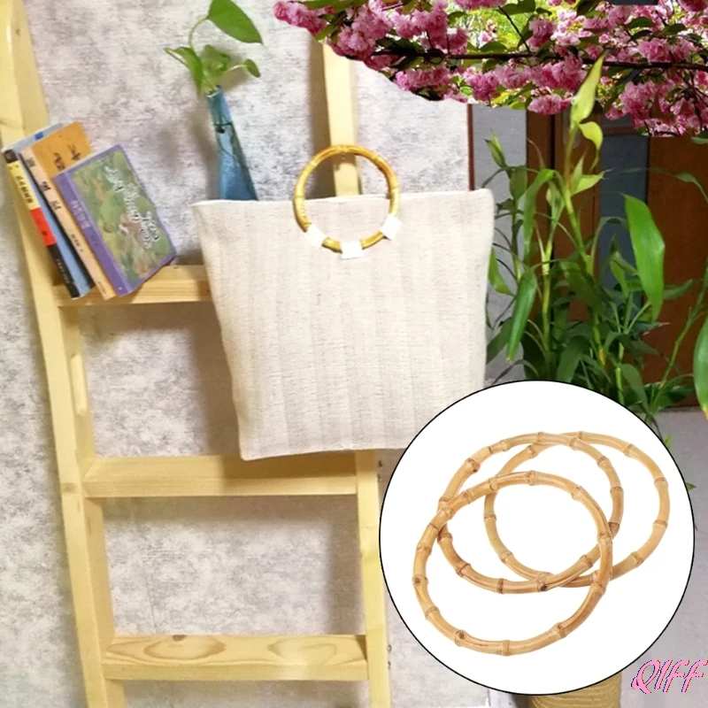 

1 x Round Bamboo Bag Handle for Handcrafted Handbag DIY Bags Accessories