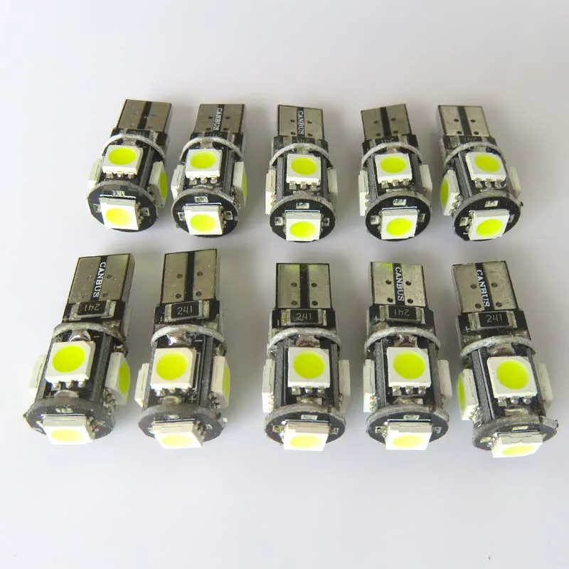 10x Canbus Error Free 5SMD 5050 LED W5W T10 194 168 2825 White Car Led Bulb For BMW Mercedes-Benz Land Rover European | Автомобили и